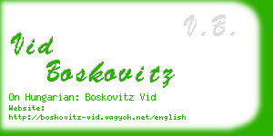 vid boskovitz business card